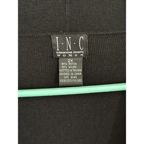 INC International Concepts Women's Plus Size Draped Cardigan, 2X, Black - Picture 4 of 5